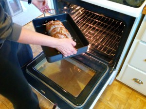 Into the oven